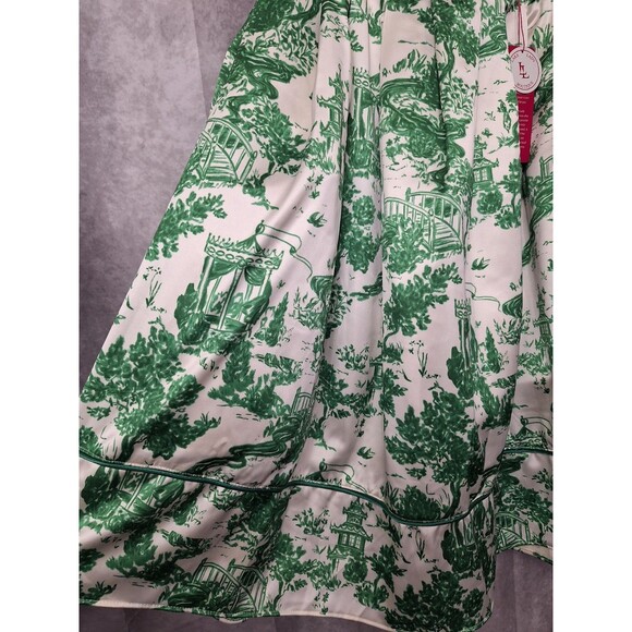 Lake Lady Graphic Print Circle Skirt Sz Small Pocket Oriental Derby Formal Party - Picture 4 of 13